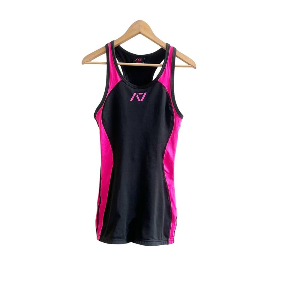 Luno Flamingo Powerlifting Singlet Women’s Small Black Pink Sleeveless IPF